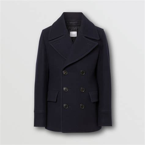 burberry london mens concealed button wool pea coat|Wool Blend Pea Coat in Dark charcoal .